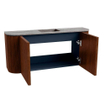 Mondiaz JOYA-DLUX 93.2cm toiletmeubel - ronding links en rechts kleur Ruby - Wastafel FAYE positie Midden Zonder kraangat kleur Oza. SW1425555