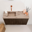 Mondiaz JOYA-DLUX 70cm meuble de toilette - couleur Walnut - Vasque FAYE position Gauche Sans trou de robinet couleur Arena. SW1424322