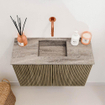 Mondiaz JOYA-DLUX Meuble de toilette 60cm - couleur Dusk - Vasque FAYE position Milieu Sans trou de robinet couleur Oza SW1425967