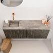 Mondiaz JOYA-DLUX 100cm toiletmeubel - kleur Shadow - Wastafel FAYE positie Links Zonder kraangat kleur Oza. SW1425047