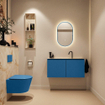 MONDIAZ TURE-DLUX 100cm meuble WC Jeans. EDEN lavabo Frappe position milieu. Avec 1 trou de robinet. SW1102832