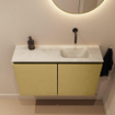 MONDIAZ TURE-DLUX Meuble toilette - 80cm - Oro - EDEN - vasque Ostra - position droite - sans trou de robinet SW1105007