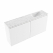 MONDIAZ TURE-DLUX Meuble de toilettes 100 cm Talc. Vasque EDEN Opalo position droite. Sans trou de robinet. SW1104167