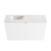 MONDIAZ TURE-DLUX meuble WC 80 cm Talc. EDEN vasque Ostra position gauche. Sans trou de robinet. SW1104639