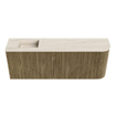 Mondiaz JOYA-DLUX Meuble de toilette 111.6cm - arrondi droit couleur Dusk - Vasque FAYE position Gauche Sans trou de robinet couleur Meli. SW1425861