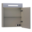 BRAUER Promise Armoire de toilette 59x70x15cm éclairage intégré rectangulaire 1 porte pivotante MDF Taupe mat SW371629