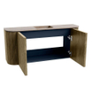 Mondiaz JOYA-DLUX 93.2cm toiletmeubel - ronding links en rechts kleur Dusk - Wastafel FAYE positie Midden Zonder kraangat kleur Saba. SW1426101