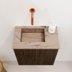 Mondiaz JOYA-DLUX 40cm meuble de toilette - couleur Walnut - Vasque FAYE position Gauche Sans trou de robinet couleur Arena. SW1424317