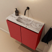 MONDIAZ TURE-DLUX Meuble toilette - 60cm - Fire - EDEN - vasque Glace - position centrale - sans trou de robinet SW1103265