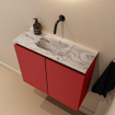 MONDIAZ TURE-DLUX Meuble WC 60 cm Fire. EDEN lavabo Glace position milieu. Sans trou de robinet. SW1103265