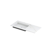 INK Post wastafel - 100x45x1cm - 1 wasbak links - 0 kraangaten - keramiek Calacatta mat SW693234