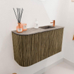 Mondiaz JOYA-DLUX Meuble de toilette 71,6cm - arrondi gauche couleur Dusk - Vasque FAYE position Droite 1 trou de robinet couleur Oza. SW1426008