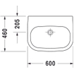 Duravit D-code lavabo 60x46cm 1 trou de robinet sans trop-plein blanc 0295814