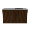 Mondiaz JOYA-DLUX Meuble de salle de bains 70cm - couleur Walnut - Vasque FAYE position Droite 1 trou de robinet couleur Lava SW1422425