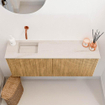 Mondiaz JOYA-DLUX 100cm toiletmeubel - kleur Oak - Wastafel FAYE positie Links Zonder kraangat kleur Meli. SW1423981