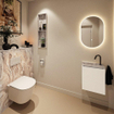 MONDIAZ TURE-DLUX 40cm toiletmeubel Talc. EDEN wastafel Glace positie links. Met 1 kraangat. SW1103081