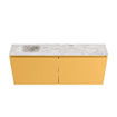 MONDIAZ TURE-DLUX Meuble toilette - 120cm - Ocher - EDEN - vasque Glace - position gauche - 1 trou de robinet SW1103413