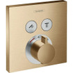 Hansgrohe Raindance e Doucheset - hoofddouche - handdouche - handdouchehouder - inbouwkraan - inbouwdeel - doucheslang - muuraansluitbocht - brushed bronze SW1208564