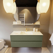 MONDIAZ VICA-DLUX Ensemble meuble de salle de bains - 120cm - sous-meuble army - 2 tiroirs - lavabo encastré cloud central - 1 trou de robinet - version haute 60cm - frape SW1088707