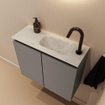 MONDIAZ TURE-DLUX Meuble toilette - 60cm - Smoke - EDEN - vasque Opalo - position droite - 1 trou de robinet SW1104687