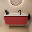 MONDIAZ TURE-DLUX Meuble toilette - 100cm - Fire - EDEN - vasque Opalo - position centrale - 1 trou de robinet SW1104278
