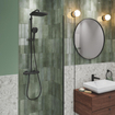 GROHE Vitalio Comfort 250 Quickfix Regendoucheset - 25cm - hoofddouche - vierkante handdouche - 2 straalsoorten - met douchethermostaat - mat zwart SW1126675