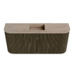 Mondiaz JOYA-DLUX 93.2cm toiletmeubel - ronding links en rechts kleur Shadow - Wastafel FAYE positie Midden Zonder kraangat kleur Saba. SW1425163