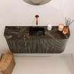 Mondiaz JOYA-DLUX 93.2cm toiletmeubel - ronding links en rechts kleur Shadow - Wastafel FAYE positie Midden Zonder kraangat kleur Lava. SW1422904