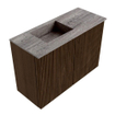 Mondiaz JOYA-DLUX 60cm toiletmeubel - kleur Walnut - Wastafel FAYE positie Links 1 kraangat kleur Oza. SW1424551