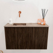 Mondiaz JOYA-DLUX 70cm meuble de toilette - couleur Walnut - Vasque FAYE position Gauche Sans trou de robinet couleur Arena. SW1424322