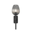 Astro Tacoma Single Applique/Plafonnier - 230V - IP44 - ovale - cannelé - verre fumé - noir mat SW1566431