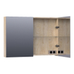 Saniclass Plain Spiegelkast - 100x70x15cm - 2 links/rechtsdraaiende spiegeldeuren - MFC - sahara SW393068