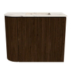 Mondiaz JOYA-DLUX Meuble de toilette 51,6cm - arrondi gauche couleur Noyer - Vasque FAYE position Droite Sans trou de robinet couleur Nata. SW1424501