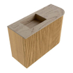 Mondiaz JOYA-DLUX Meuble de toilette 61,6cm - arrondi droit couleur Chêne - Vasque FAYE position Gauche 1 trou de robinet couleur Arena SW1423883
