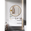Adema Lonato Miroir de salle de bain - rond - diamètre 60cm - éclairage LED intégré - chauffage du miroir - contrôle infrarouge - noir mat SW643228
