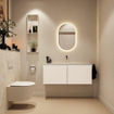 MONDIAZ TURE-DLUX 120cm meuble WC Talc. EDEN vasque Ostra position milieu. Sans trou de robinet. SW1104679