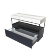 INK United lavabo à poser 120x45x11cm 0 trous pour robinetterie en céramique blanc mat avec trop-plein dissimulé et bonde clic-clac en couleur SW207349