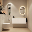 MONDIAZ TURE-DLUX Meuble de WC 120 cm Talc. EDEN vasque Opalo position droite. Avec 1 trou de robinet. SW1104125