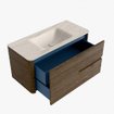 Mondiaz CIRO-DLUX Badkamermeubelset - 100x45x50cm - Solid surface wastafel Meli - 1 wasbak Midden - 1 kraangat - 2 lades - Dusk SW1533141
