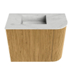 Mondiaz JOYA-DLUX 51.6cm toiletmeubel - ronding rechts kleur Oak - Wastafel FAYE positie Links 1 kraangat kleur Opalo. SW1422127