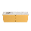 MONDIAZ TURE-DLUX Meuble toilette - 120cm - Ocher - EDEN - vasque Glace - position gauche - sans trou de robinet SW1103399