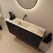 MONDIAZ TURE-DLUX Meuble toilette - 100cm - Urban - EDEN - vasque Frappe - position centrale - sans trou de robinet SW1102620