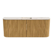 Mondiaz JOYA-DLUX 103.2cm toiletmeubel - ronding links en rechts kleur Oak - Wastafel FAYE positie Midden 1 kraangat kleur Nata. SW1424059