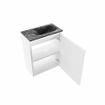 MONDIAZ TURE-DLUX Meuble toilette - 40cm - Talc - EDEN - vasque Lava - position droite - 1 trou de robinet SW1103636