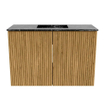 Mondiaz JOYA-DLUX 60cm meuble de salle de bains - couleur Oak - Vasque FAYE position Milieu 1 trou de robinet couleur Lava. SW1422053