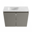 MONDIAZ TURE-DLUX Meuble WC 60 cm Smoke. Lavabo EDEN Opalo position gauche. Sans trou de robinet. SW1104558