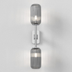 Astro Tacoma Twin Applique/Plafonnier - 230V - IP44 - cylindre - cannelé - verre fumé - chrome SW1569664