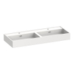BRAUER Gravity lavabo - 120x46x2cm - 2 vasques - 2 trous de robinet - marbre minéral - blanc satiné SW1200438