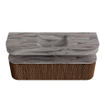 MONDIAZ THOR-DLUX 150cm badmeubel ronding links + rechts kleur Walnut met 1 lade en 2 deuren. Vrijhangende wastafel CLOUD Midden 1 kraangat kleur Sombra. SW1464919