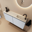 MONDIAZ TURE-DLUX Meuble toilette - 100cm - Clay - EDEN - vasque Ostra - position droite - 1 trou de robinet SW1104785